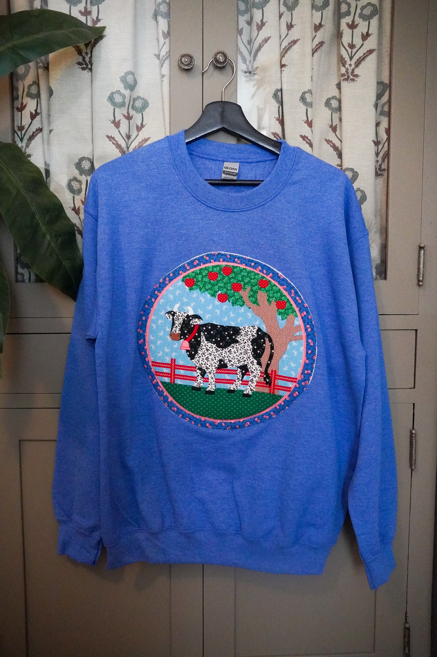 Vintage Cow Quilted Sweater