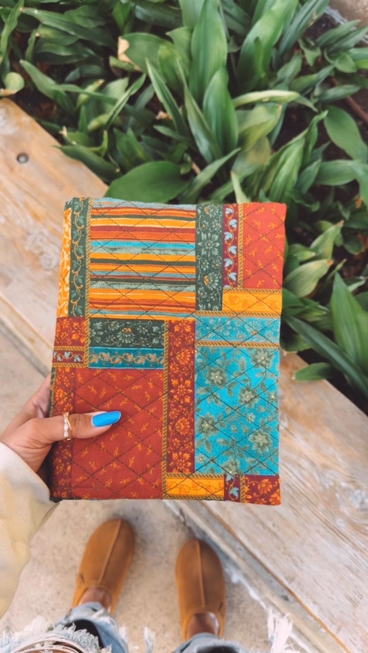 Quilted Green Vintage Bible Cover