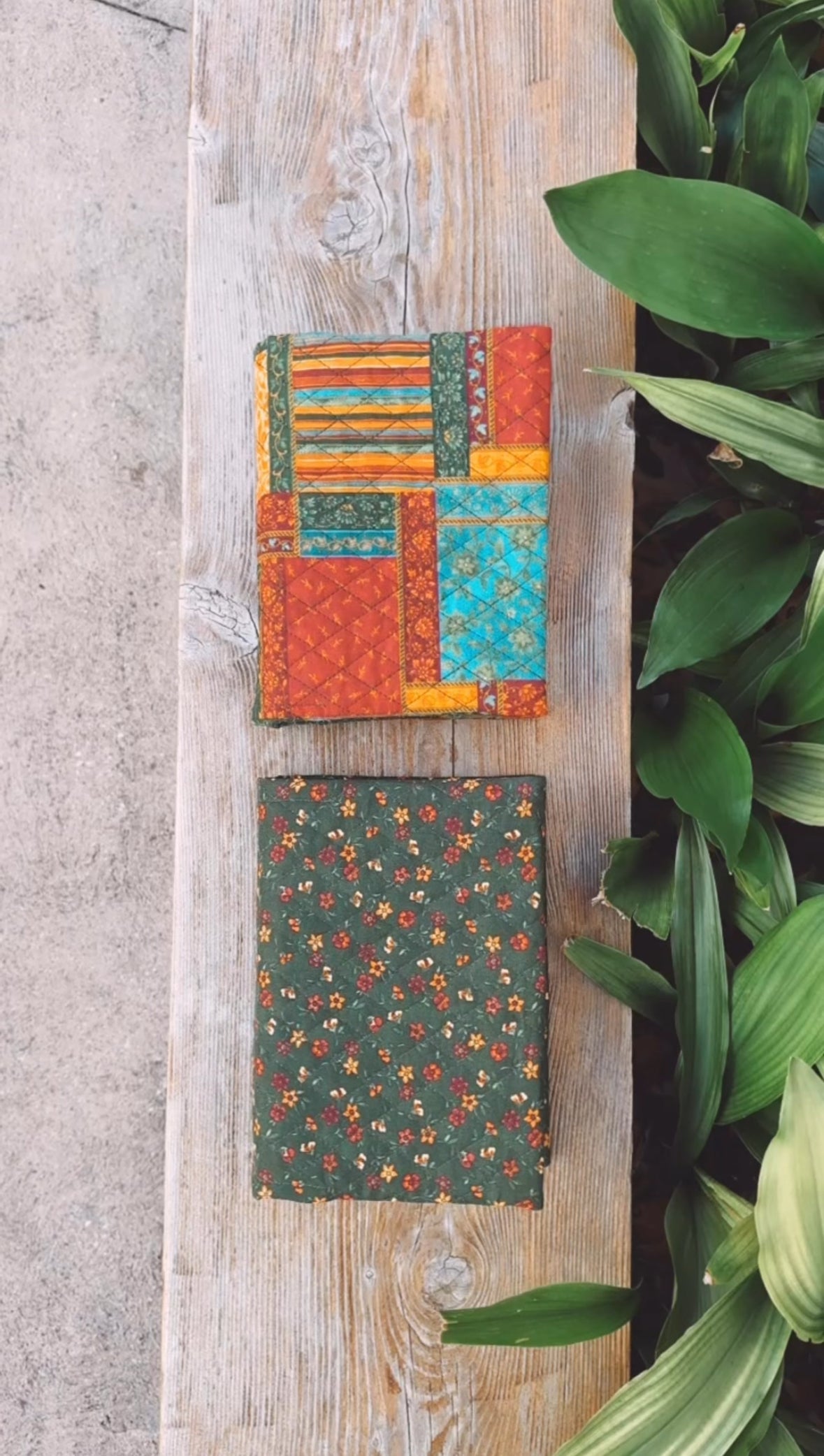 Quilted Green Vintage Bible Cover