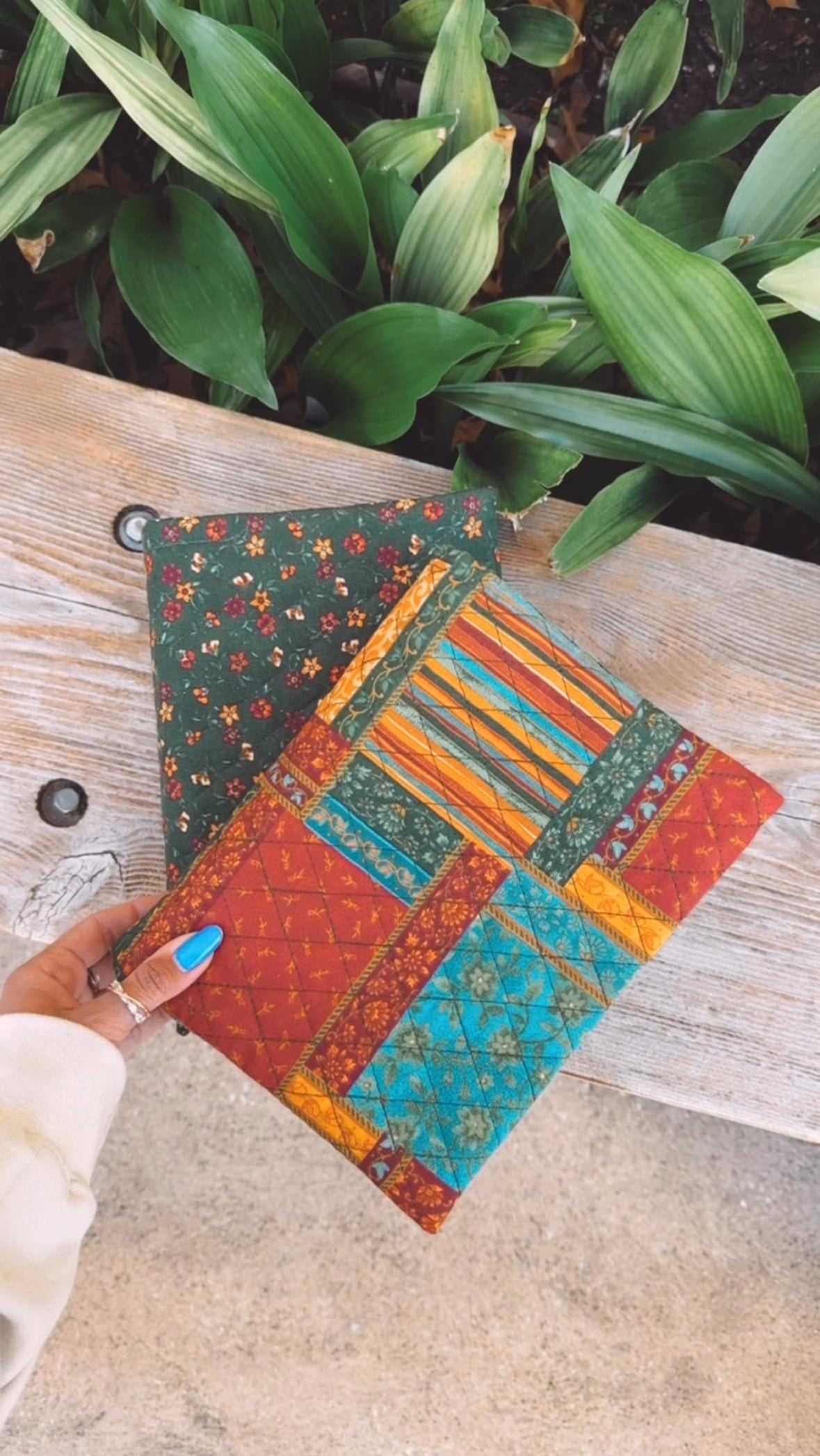Quilted Green Vintage Bible Cover