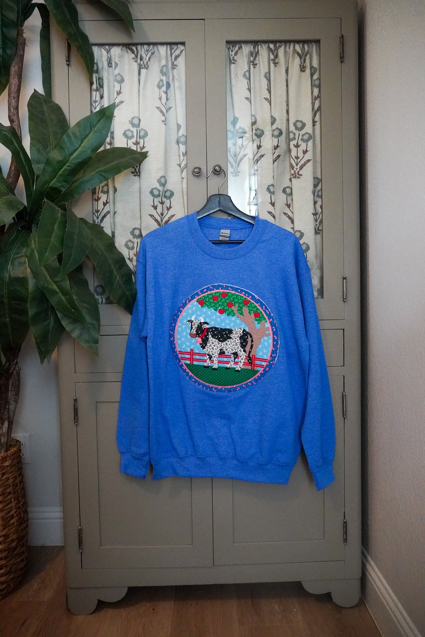 Vintage Cow Quilted Sweater