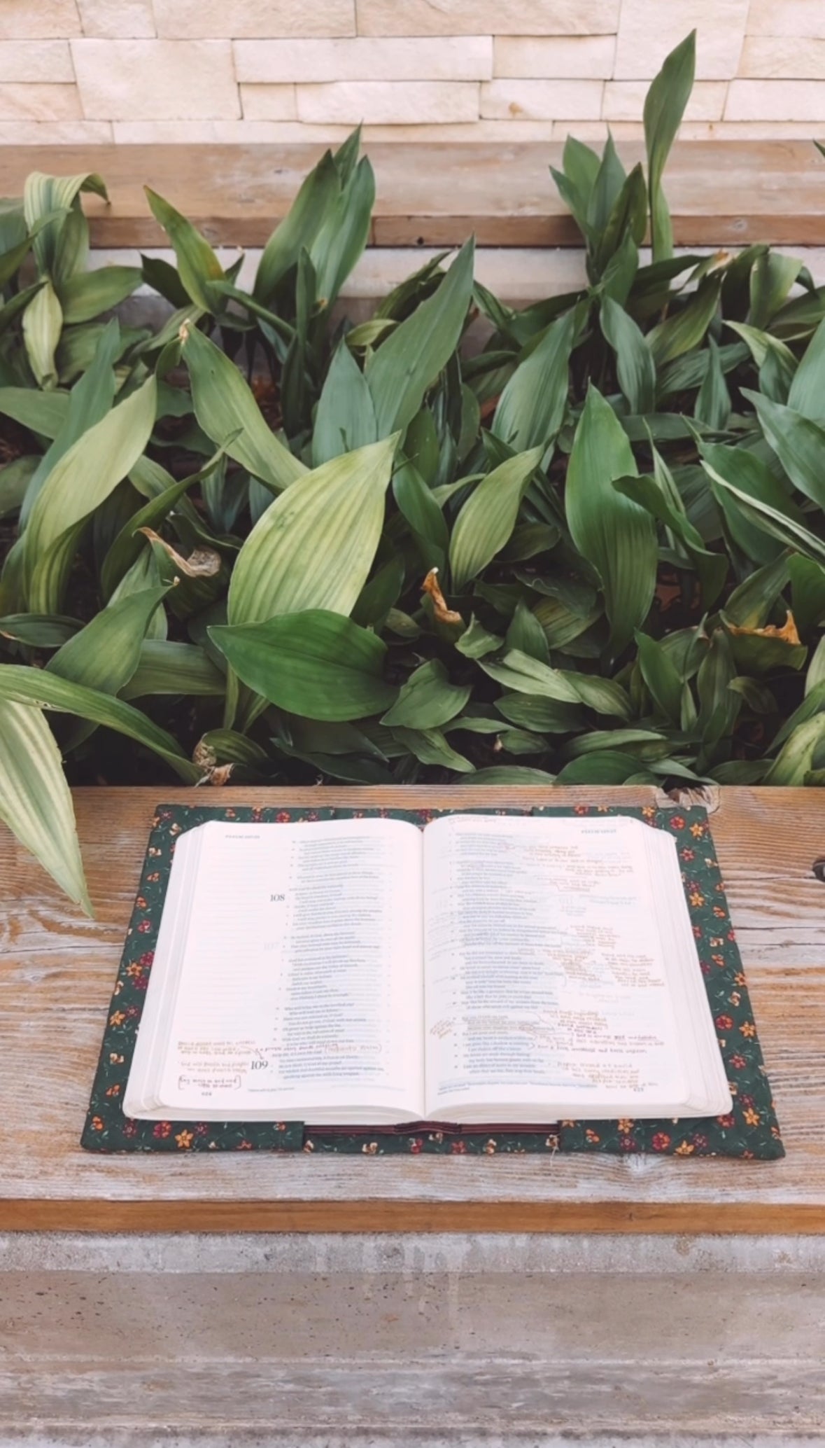 Quilted Green Floral Bible Cover