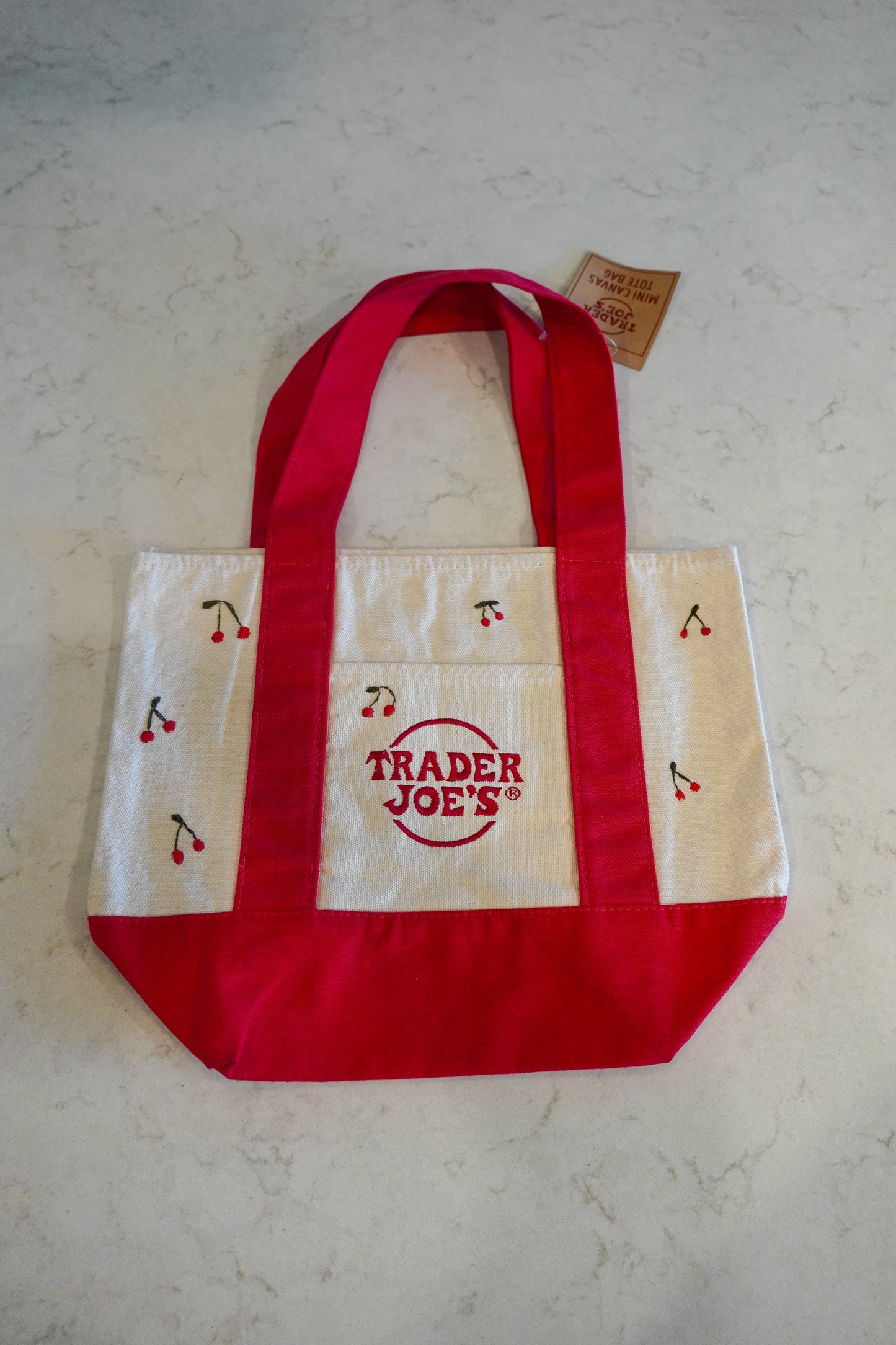 Hand Embroidered Cherry Trader Joe’s Tote Bags