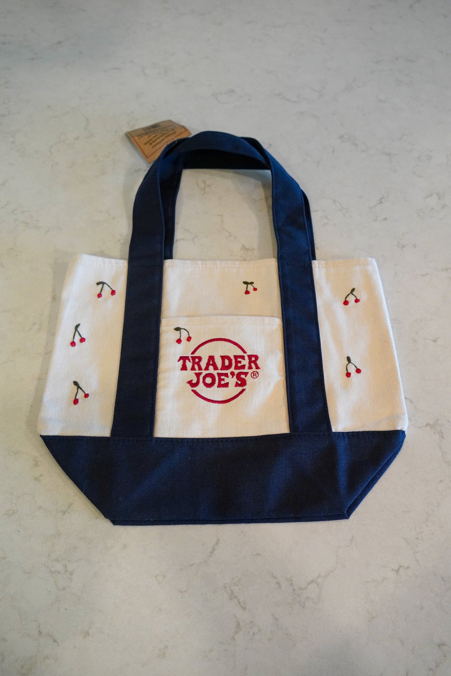 Hand Embroidered Cherry Trader Joe’s Tote Bags
