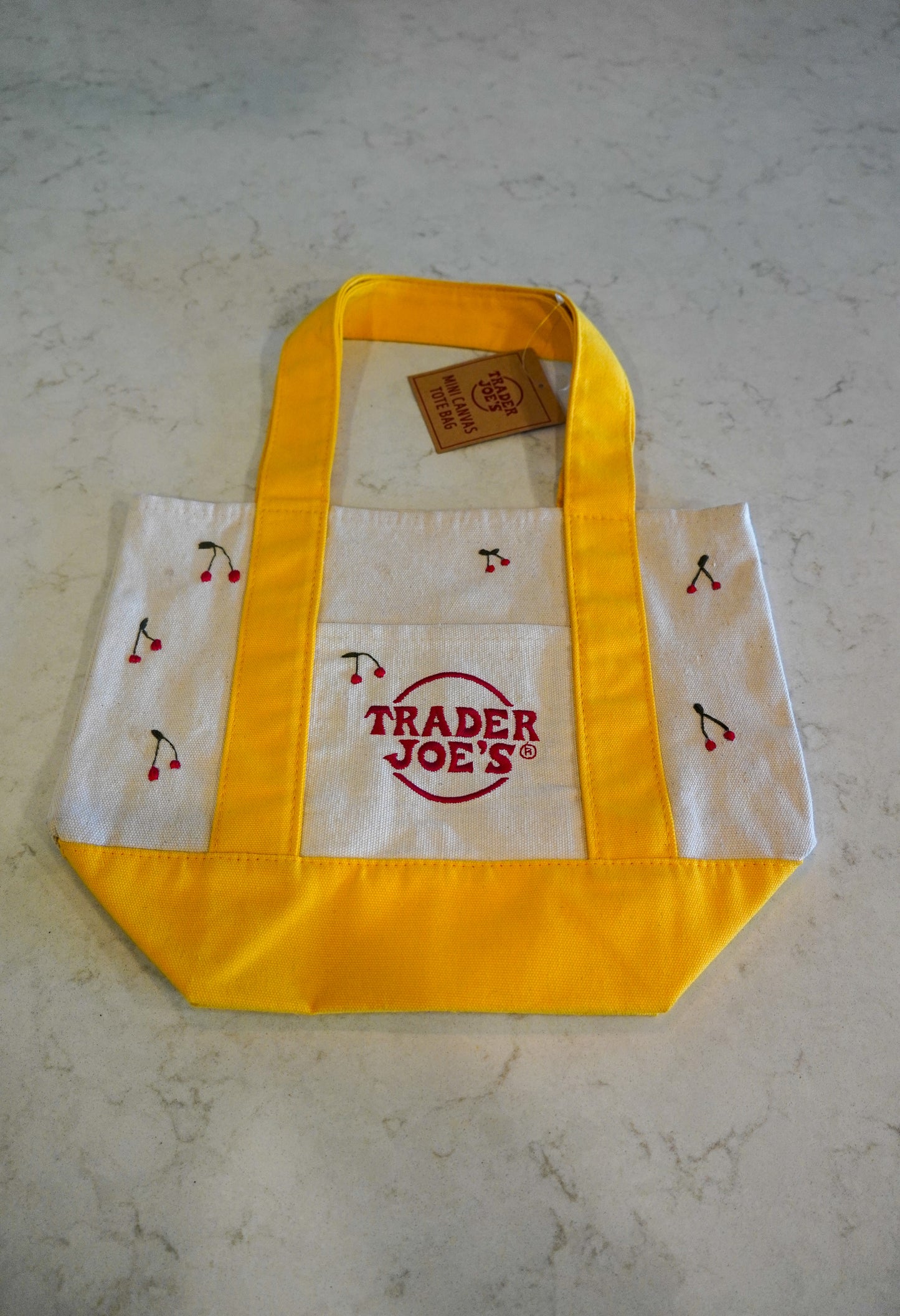 Hand Embroidered Cherry Trader Joe’s Tote Bags