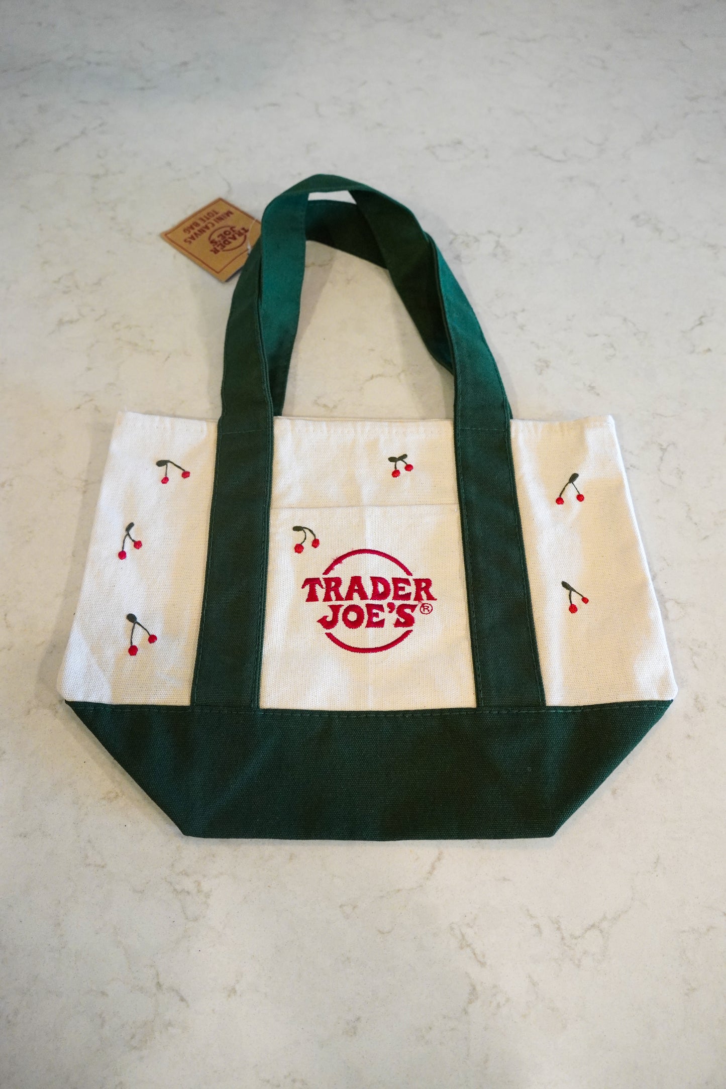 Hand Embroidered Cherry Trader Joe’s Tote Bags