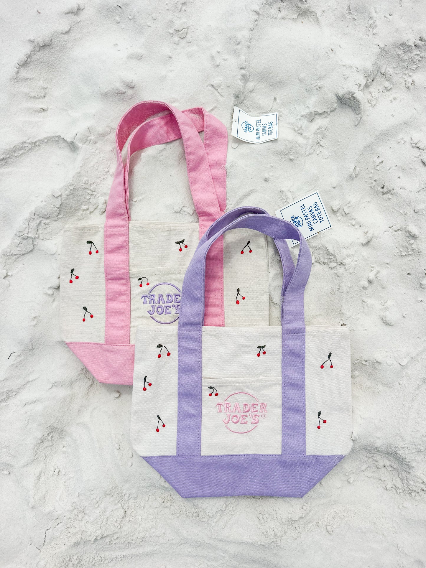 Hand Embroidered Cherry Trader Joe’s Tote Bags
